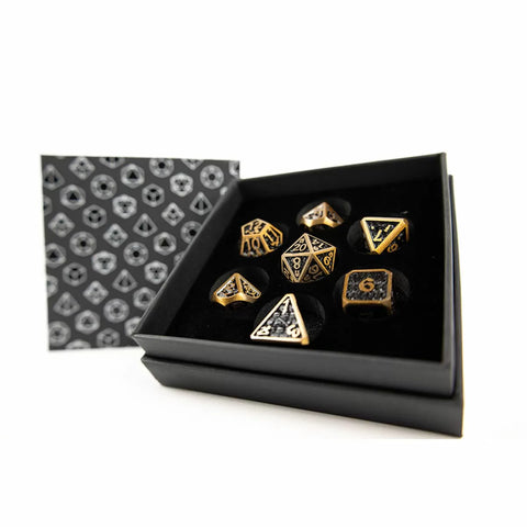 Let's Play Games - Dice Set: Metal RPG - Draco Dark: Black/Gold