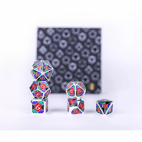 Let's Play Games - Dice Set: Metal RPG - Leadlight: 4 Colour/Silver