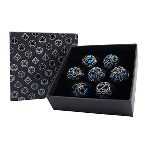 Let's Play Games - Dice Set: Hollow RPG - Vines: Stainless and Blue