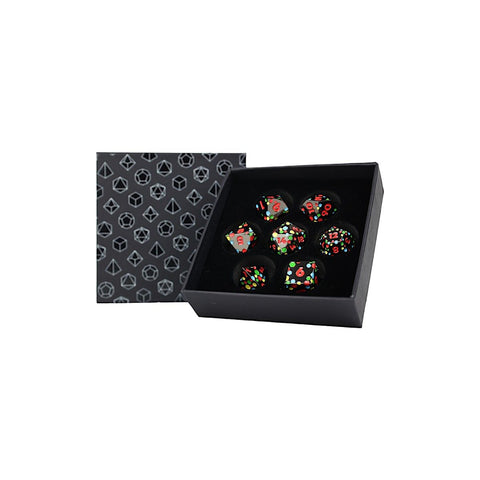 Let's Play Games - Dice Set: Metal RPG - Inscripted Hex: Neon