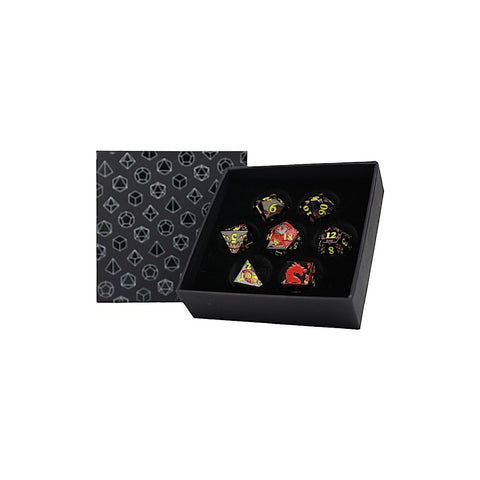 Let's Play Games - Dice Set: Metal RPG - Inscripted Dragon: Red