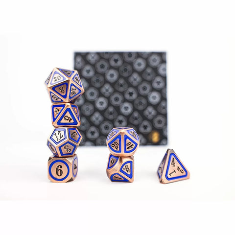Let's Play Games - Dice Set: Metal RPG - Concentric: Blue/Black/Brass