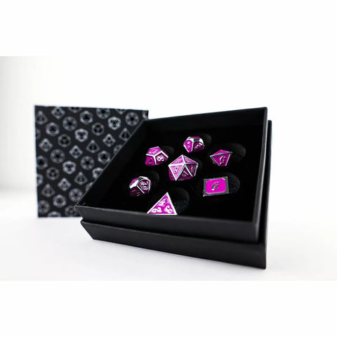Let's Play Games - Dice Set: Metal RPG - Serif: Purple/Silver
