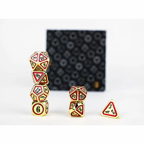 Let's Play Games - Dice Set: Metal RPG - Concentric: Black/Red/Gold