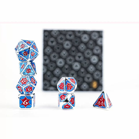 Let's Play Games - Dice Set: Metal RPG - Leadlight: Red/Blue/Silver