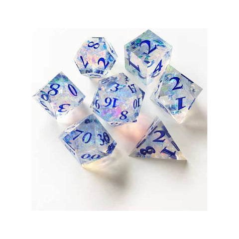 Dice Hoard: Aurora 7-dice Set - Set 14 Ice Blue