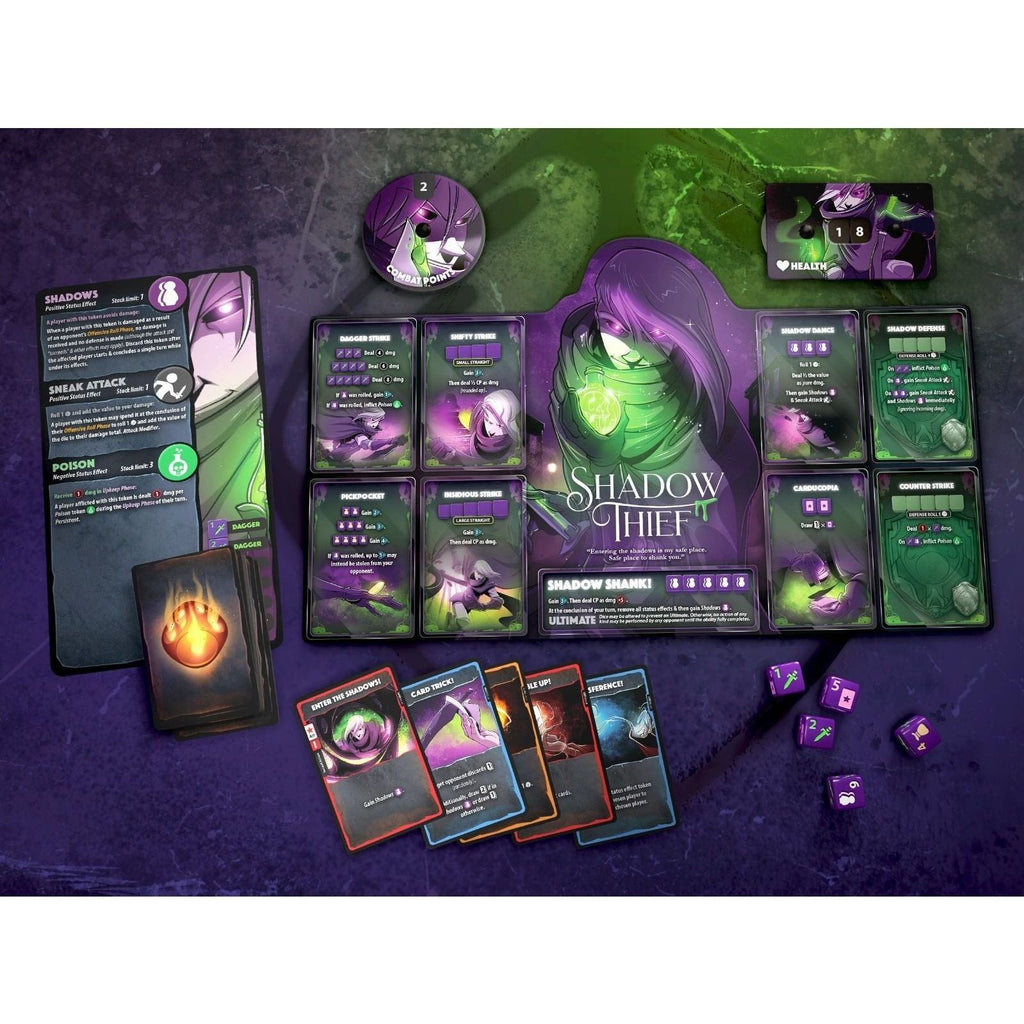 Dice Throne Season 1 Rerolled 3 Pyromancer v Shadow Thief Table