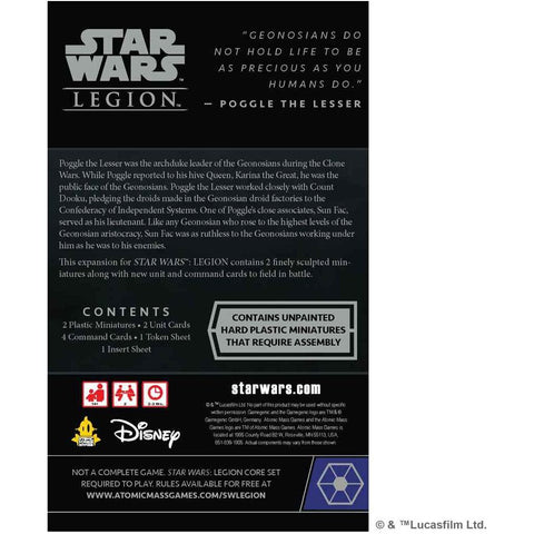 Star Wars: Legion - Separatist Alliance: Sun Fac & Poogle the Lesser Commander & (SWL116)