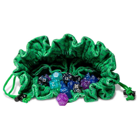 Fanroll - Dragon Storm: Velvet Dice Bag with Pockets - Green
