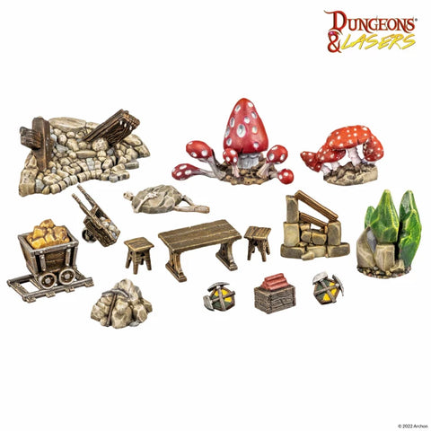 Dungeons & Lasers - Half-Height Walls: Dwarven Mine Props