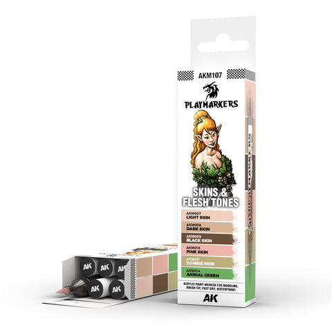 AK Interactive - Playmarkers Set: Skin & Flesh Tones (6 Colours)