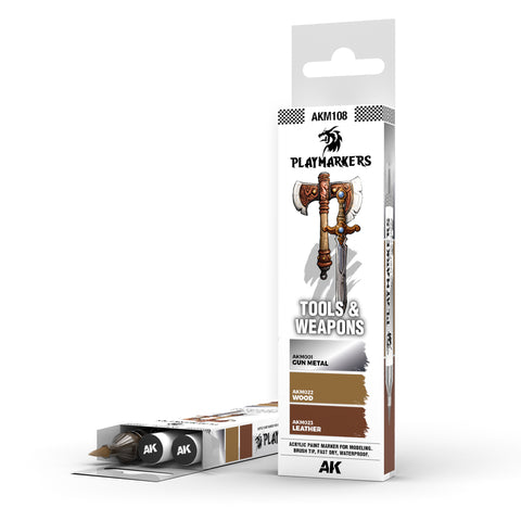 AK Interactive - Playmarkers Set: Tools & Weapons (3 Colours)