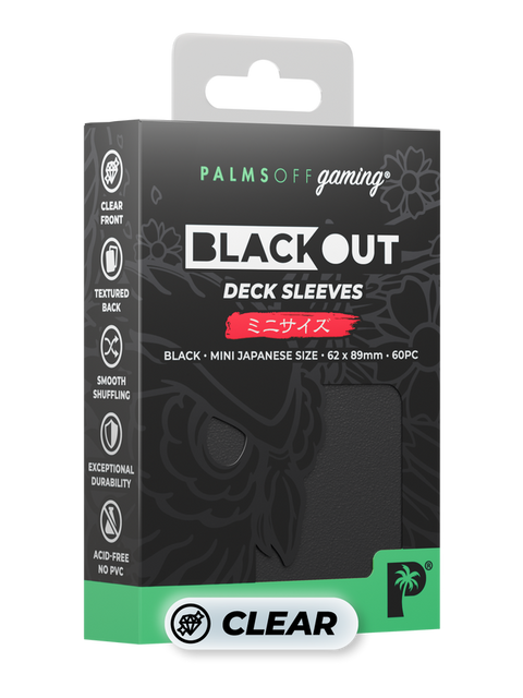 Palms Off Gaming - Blackout Deck Japanese Size Sleeves: Matte Black