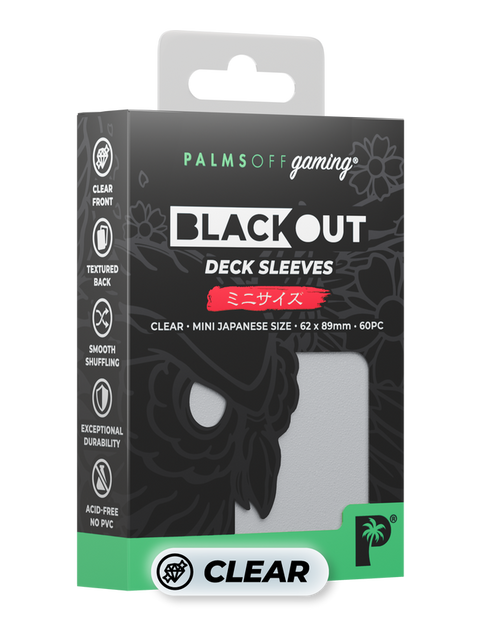 Palms Off Gaming - Blackout Deck Japanese Size Sleeves: Matte Clear