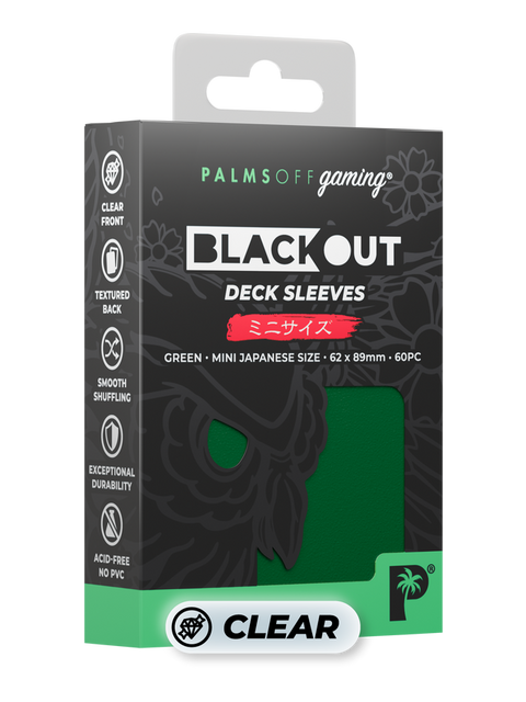 Palms Off Gaming - Blackout Deck Japanese Size Sleeves: Matte Green