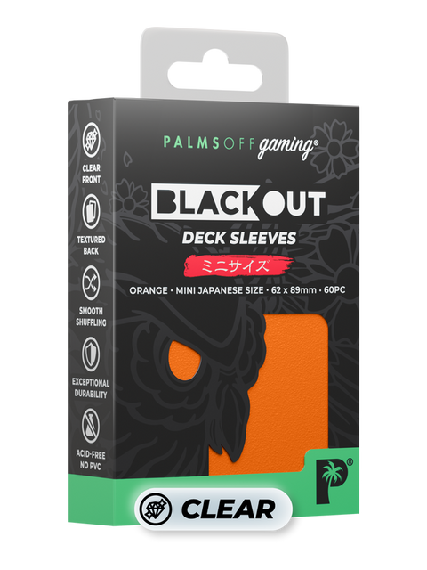 Palms Off Gaming - Blackout Deck Japanese Size Sleeves: Matte Orange