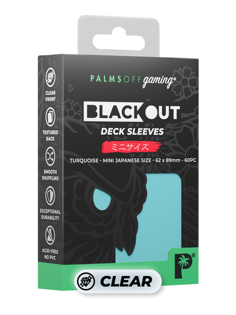 Palms Off Gaming - Blackout Deck Japanese Size Sleeves: Matte Turquoise