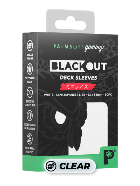 Palms Off Gaming - Blackout Deck Japanese Size Sleeves: Matte White