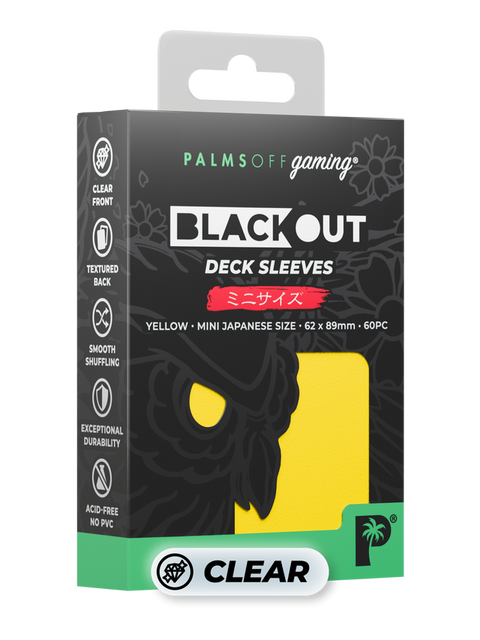 Palms Off Gaming - Blackout Deck Japanese Size Sleeves: Matte Yellow