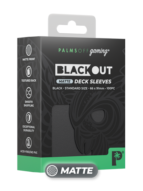 Palms Off Gaming - Blackout Matte Deck Sleeves: Standard - Black (100pc)