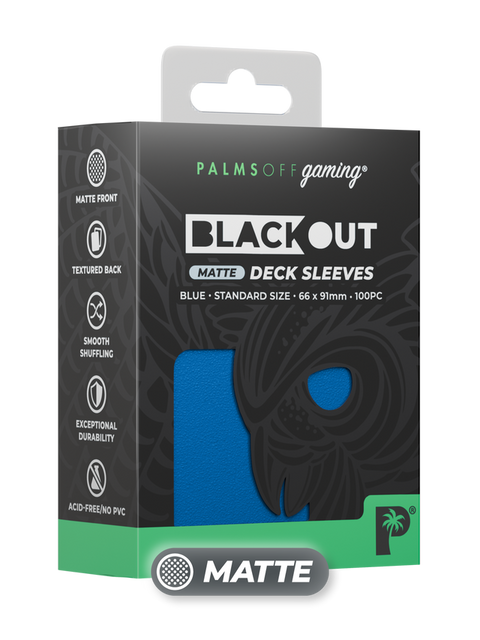 Palms Off Gaming - Blackout Matte Deck Sleeves: Standard - Blue (100pc)