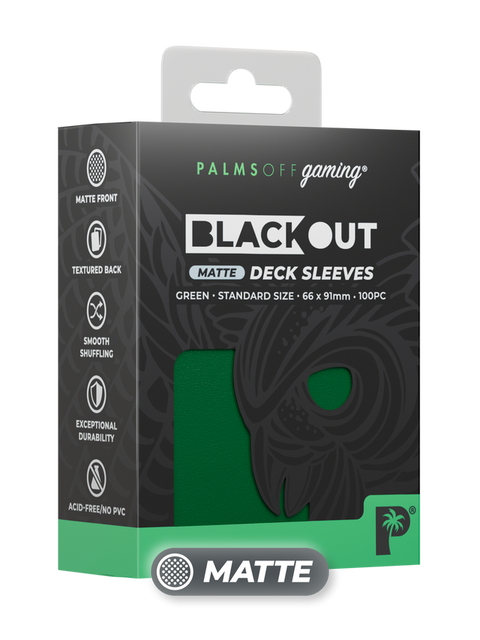 Palms Off Gaming - Blackout Matte Deck Sleeves: Standard - Green (100pc)