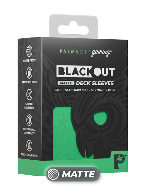 Palms Off Gaming - Blackout Matte Deck Sleeves: Standard - Jade (100pc)