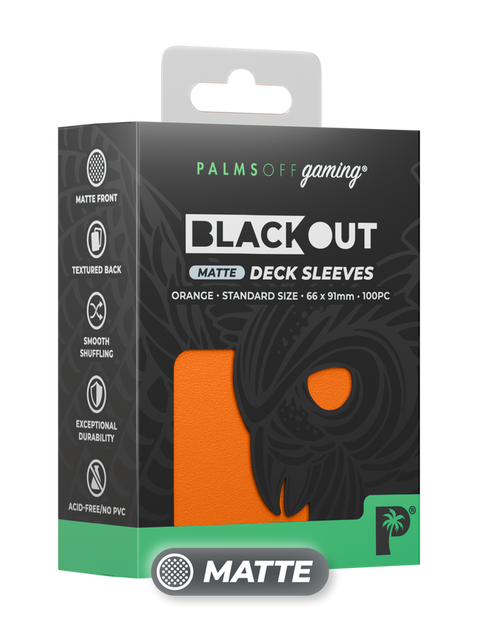 Palms Off Gaming - Blackout Matte Deck Sleeves: Standard - Orange (100pc)