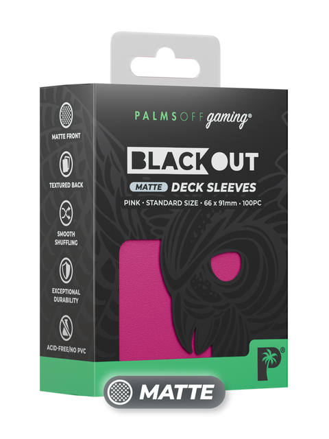 Palms Off Gaming - Blackout Matte Deck Sleeves: Standard - Pink (100pc)