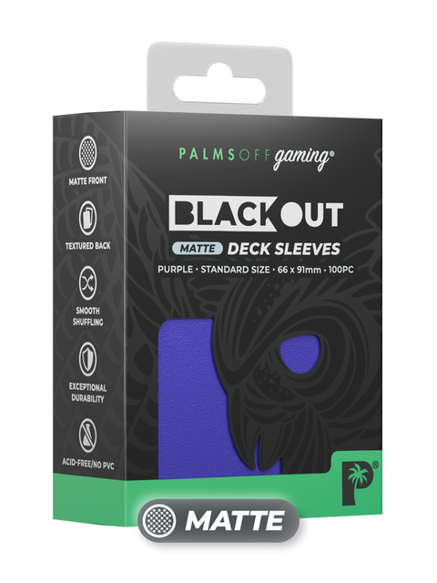 Palms Off Gaming - Blackout Matte Deck Sleeves: Standard - Purple (100pc)