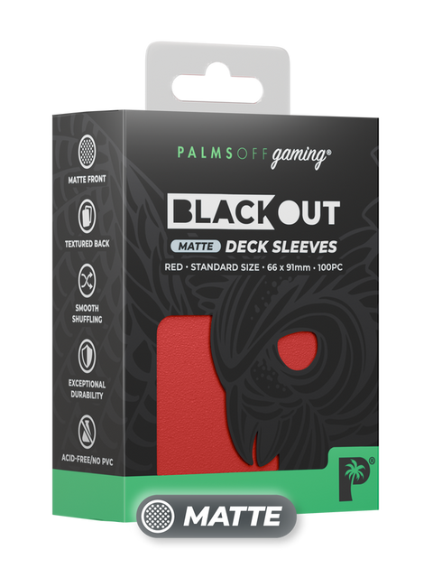 Palms Off Gaming - Blackout Matte Deck Sleeves: Standard - Red (100pc)