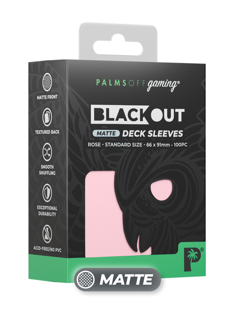 Palms Off Gaming - Blackout Matte Deck Sleeves: Standard - Rose (100pc)