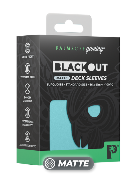 Palms Off Gaming - Blackout Matte Deck Sleeves: Standard - Turquoise (100pc)