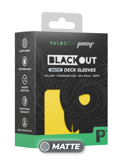 Palms Off Gaming - Blackout Matte Deck Sleeves: Standard - Yellow (100pc)