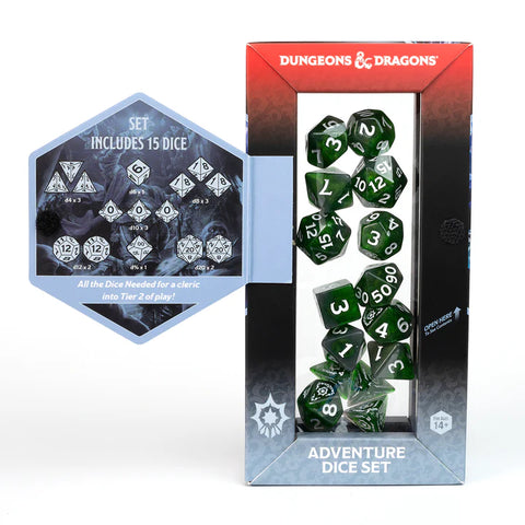 Sirius Dice - D&D Adventure Dice - Cleric - Green