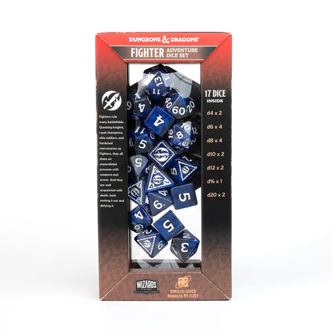 Sirius Dice - D&D Adventure Dice - Fighter - Blue
