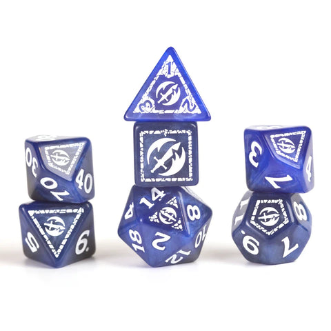 Sirius Dice - D&D Adventure Dice - Fighter - Blue