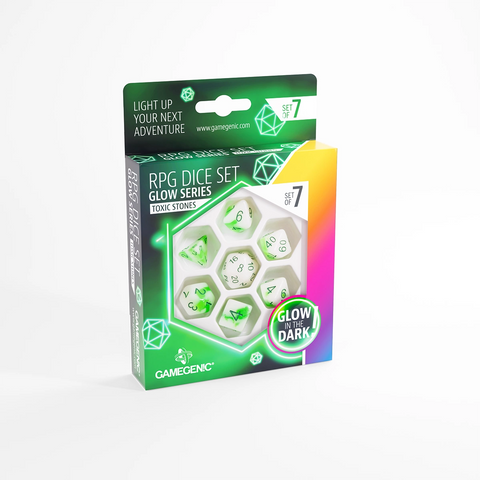 Gamegenic - RPG Dice Set (Set of 7) - Glow: Toxic Stones