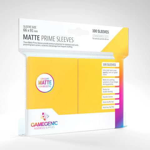Gamegenic - Matte Prime 100 Standard-Size Sleeve Range: Yellow