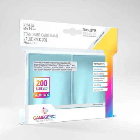 Gamegenic - Prime Standard Card Game Sleeves: Value Pack 200 (66 x 91mm)