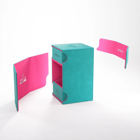 Gamegenic - Watchtower 100+ XL Convertible Deck Box Range: Teal/Pink