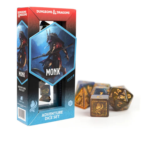 Sirius Dice - D&D Adventure Dice - Monk - Blue / Gold