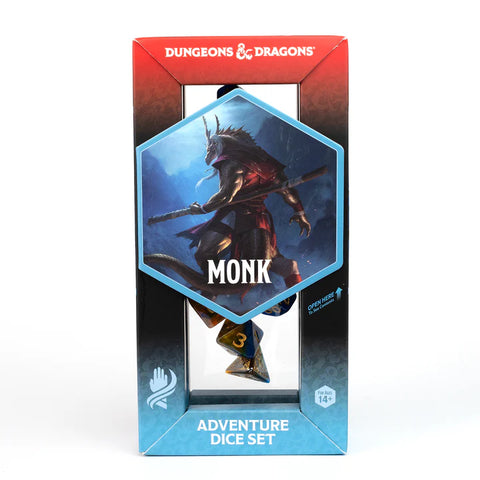 Sirius Dice - D&D Adventure Dice - Monk - Blue / Gold