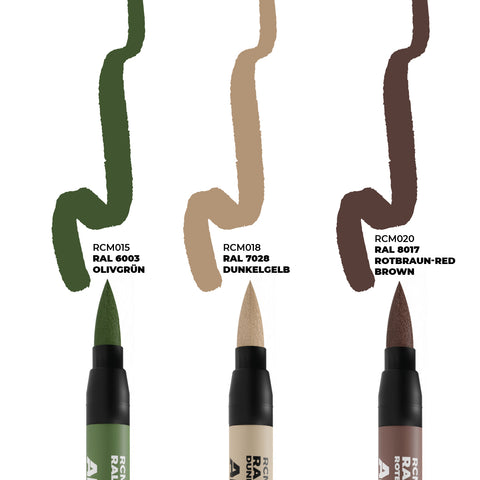 AK Interactive - Real Colours Markers Set: Late German AFV Camo Colors