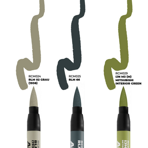 AK Interactive - Real Colours Markers Set: WW2 Axis Aircraft Cockpit Colors