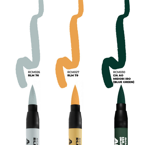 AK Interactive - Real Colours Markers Set: WW2 Axis Aircraft Squiggle Camouflage Colors