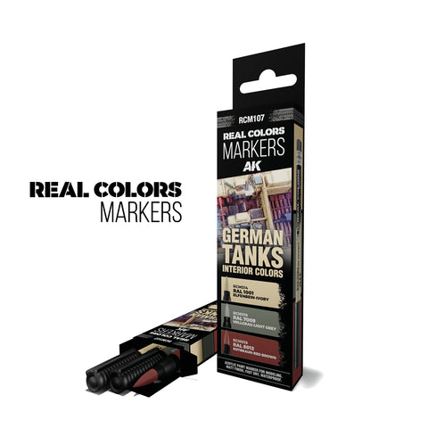 AK Interactive - Real Colours Markers Set: German Tanks Interior Colors