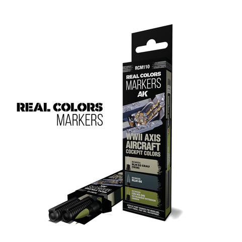 AK Interactive - Real Colours Markers Set: WW2 Axis Aircraft Cockpit Colors