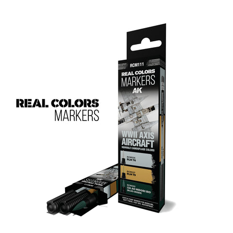 AK Interactive - Real Colours Markers Set: WW2 Axis Aircraft Squiggle Camouflage Colors