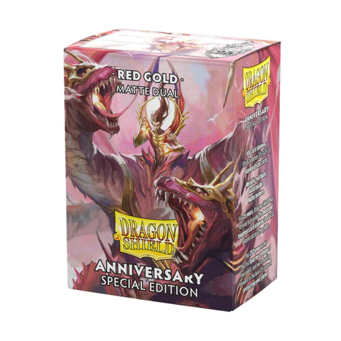 Dragon Shield - Standard Size Sleeves: Matte Dual - Anniversary Special Edition: Red Gold